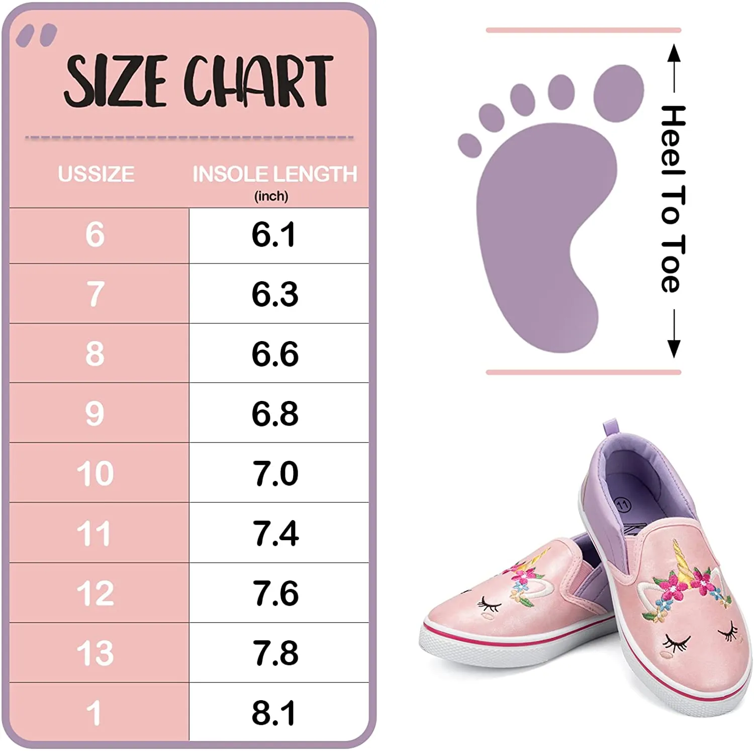 K KomForme Toddler Girls & Boys Slip On Canvas Sneakers Loafers Moccasins Kids Tennis Shoes