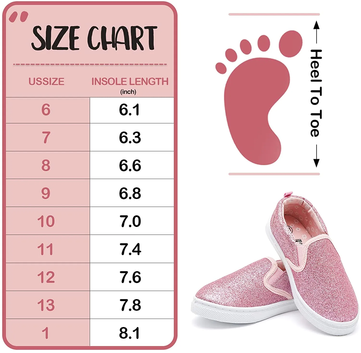 K KomForme Toddler Girls & Boys Slip On Canvas Sneakers Loafers Moccasins Kids Tennis Shoes