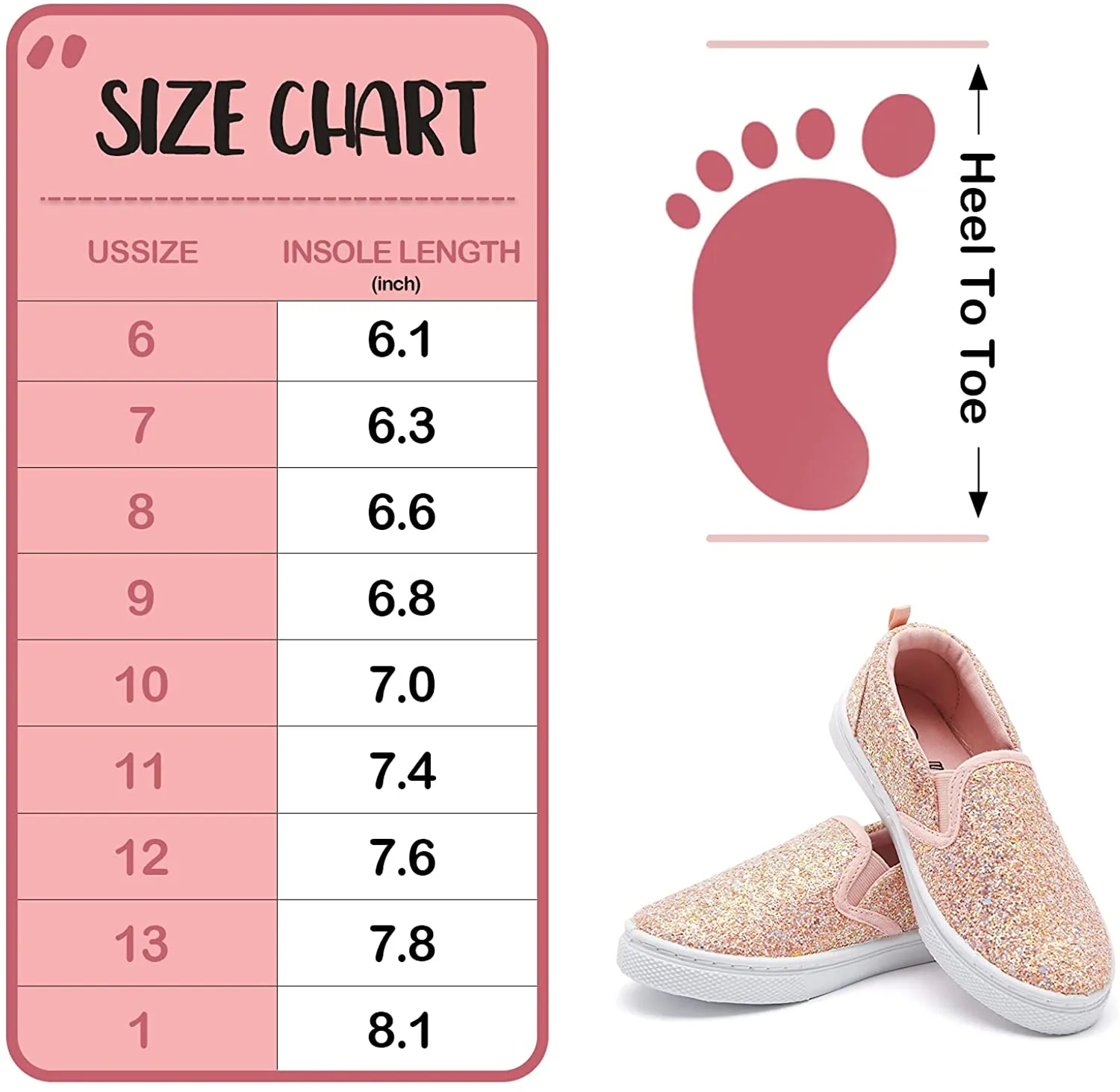K KomForme Toddler Girls & Boys Slip On Canvas Sneakers Loafers Moccasins Kids Tennis Shoes
