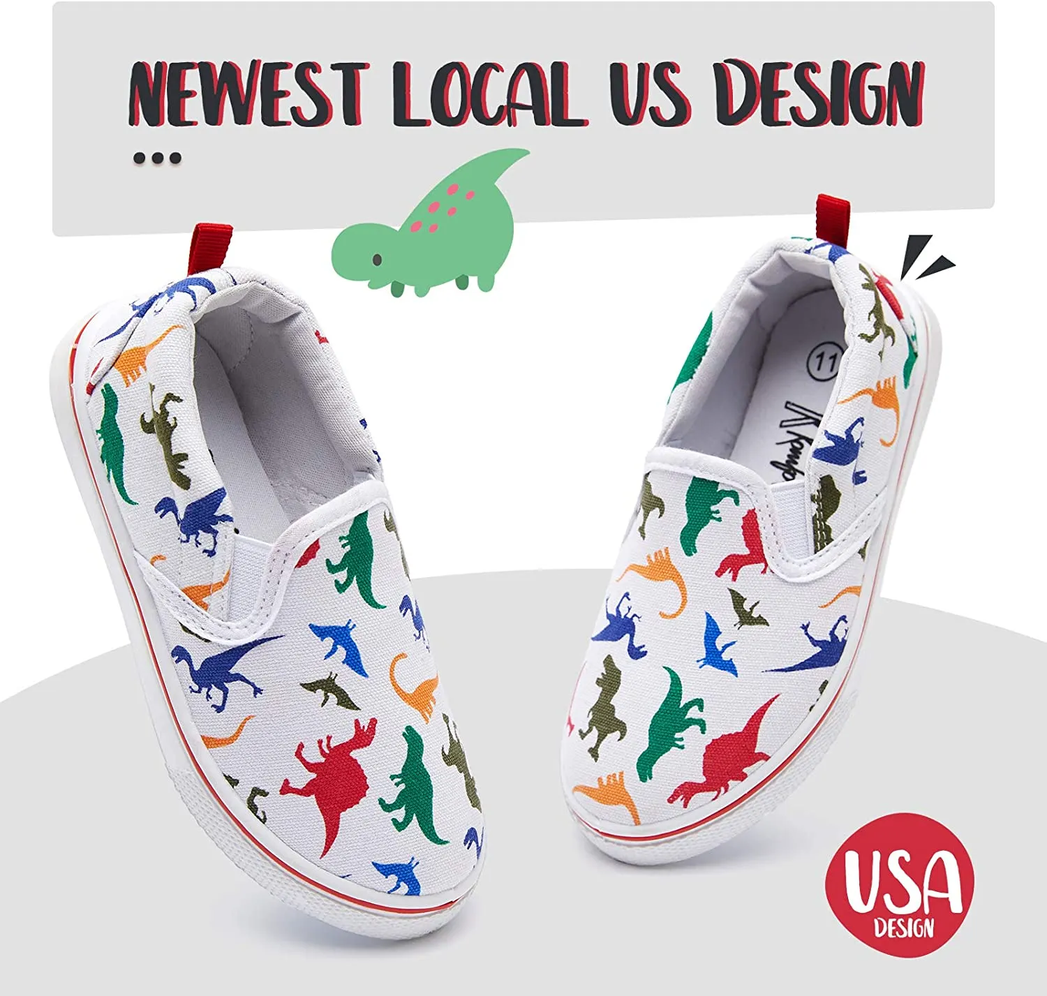 K KomForme Toddler Girls & Boys Slip On Canvas Sneakers Loafers Moccasins Kids Tennis Shoes