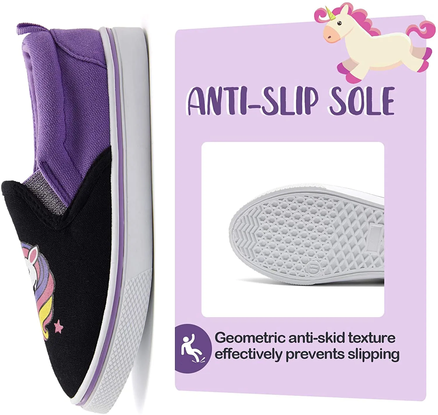 K KomForme Toddler Girls & Boys Slip On Canvas Sneakers Loafers Moccasins Kids Tennis Shoes