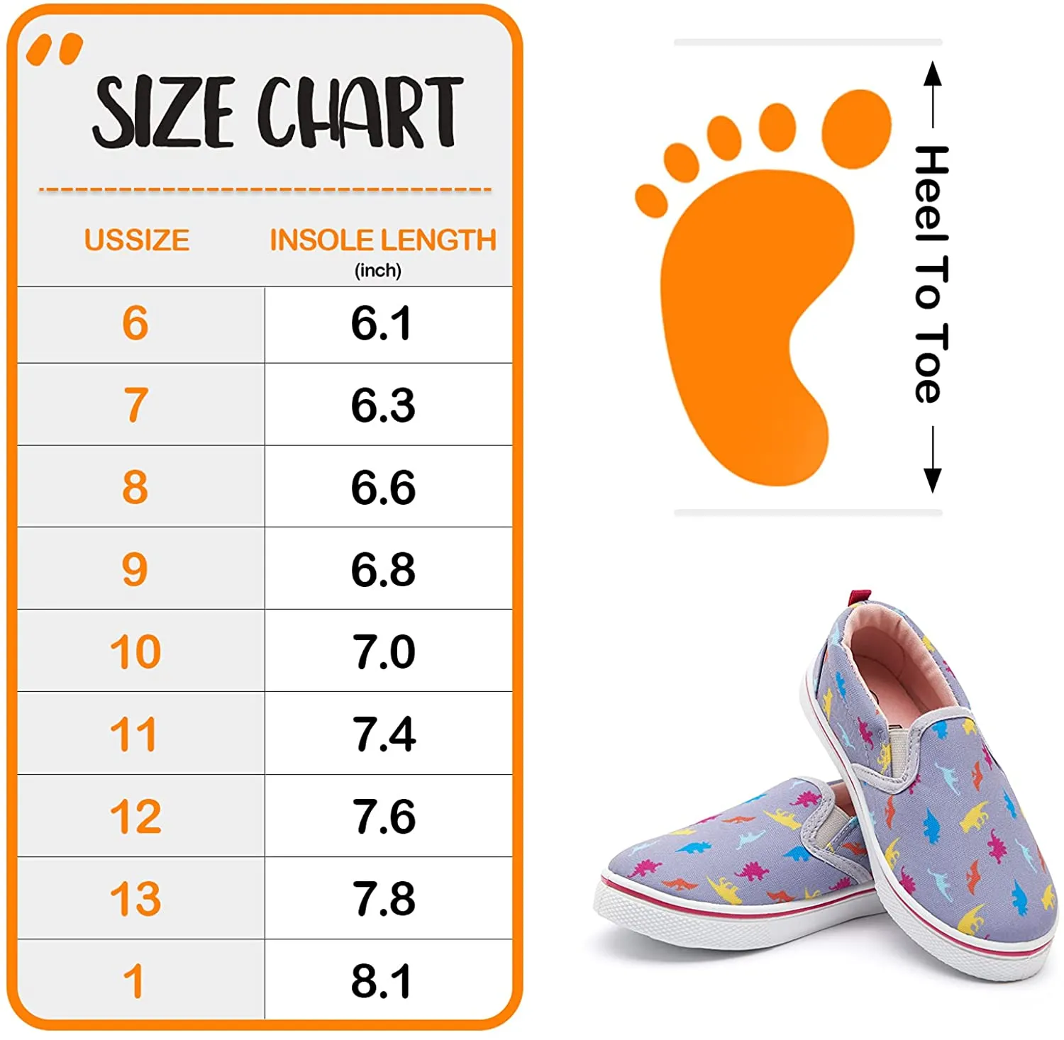 K KomForme Toddler Girls & Boys Slip On Canvas Sneakers Loafers Moccasins Kids Tennis Shoes