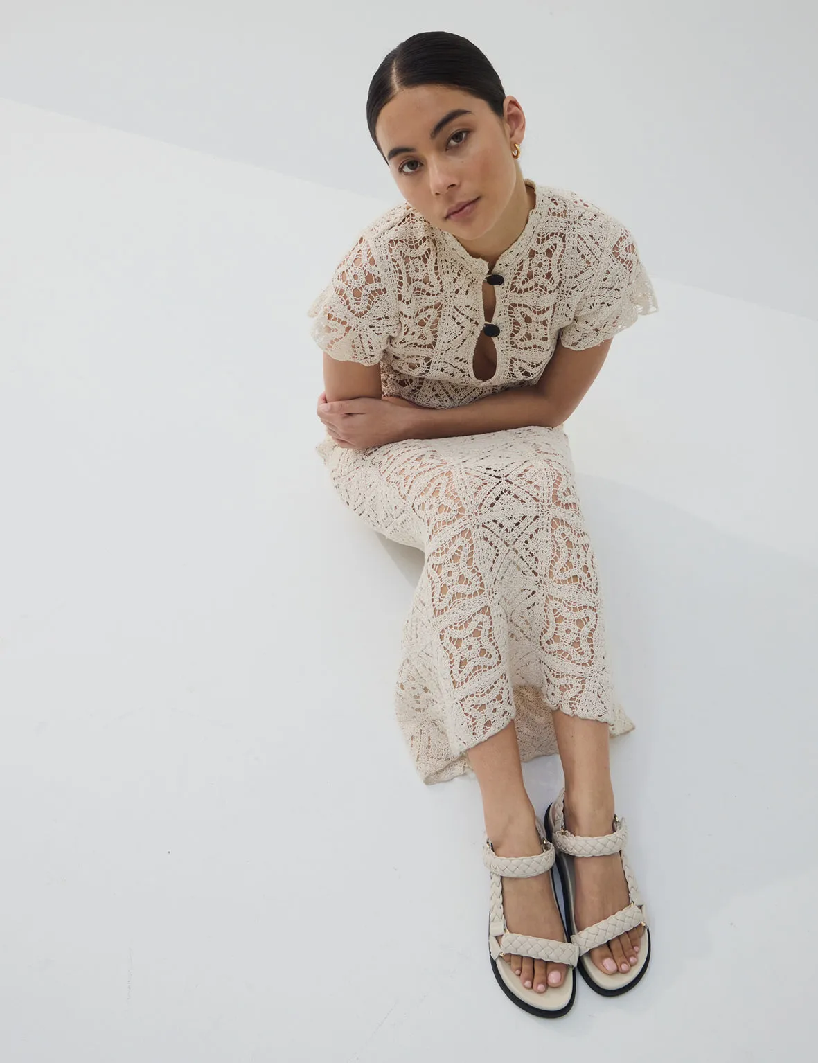 La Tribe | Elke Braided Sandal - Oyster