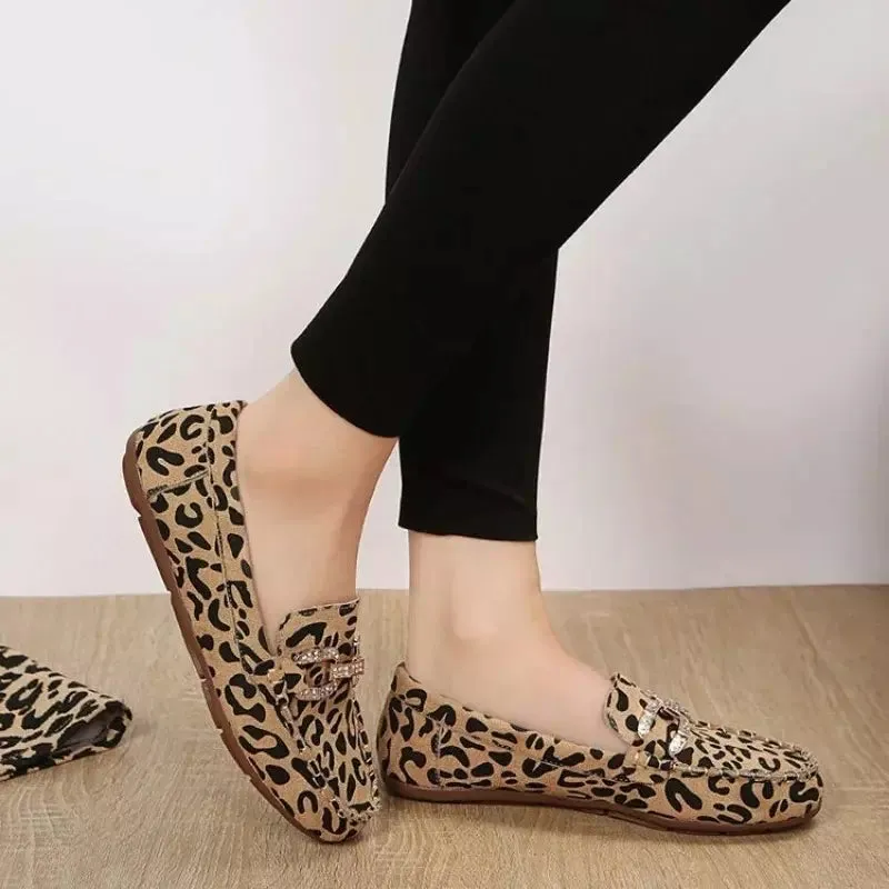 Leopard moccasin for women