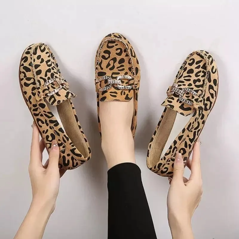 Leopard moccasin for women