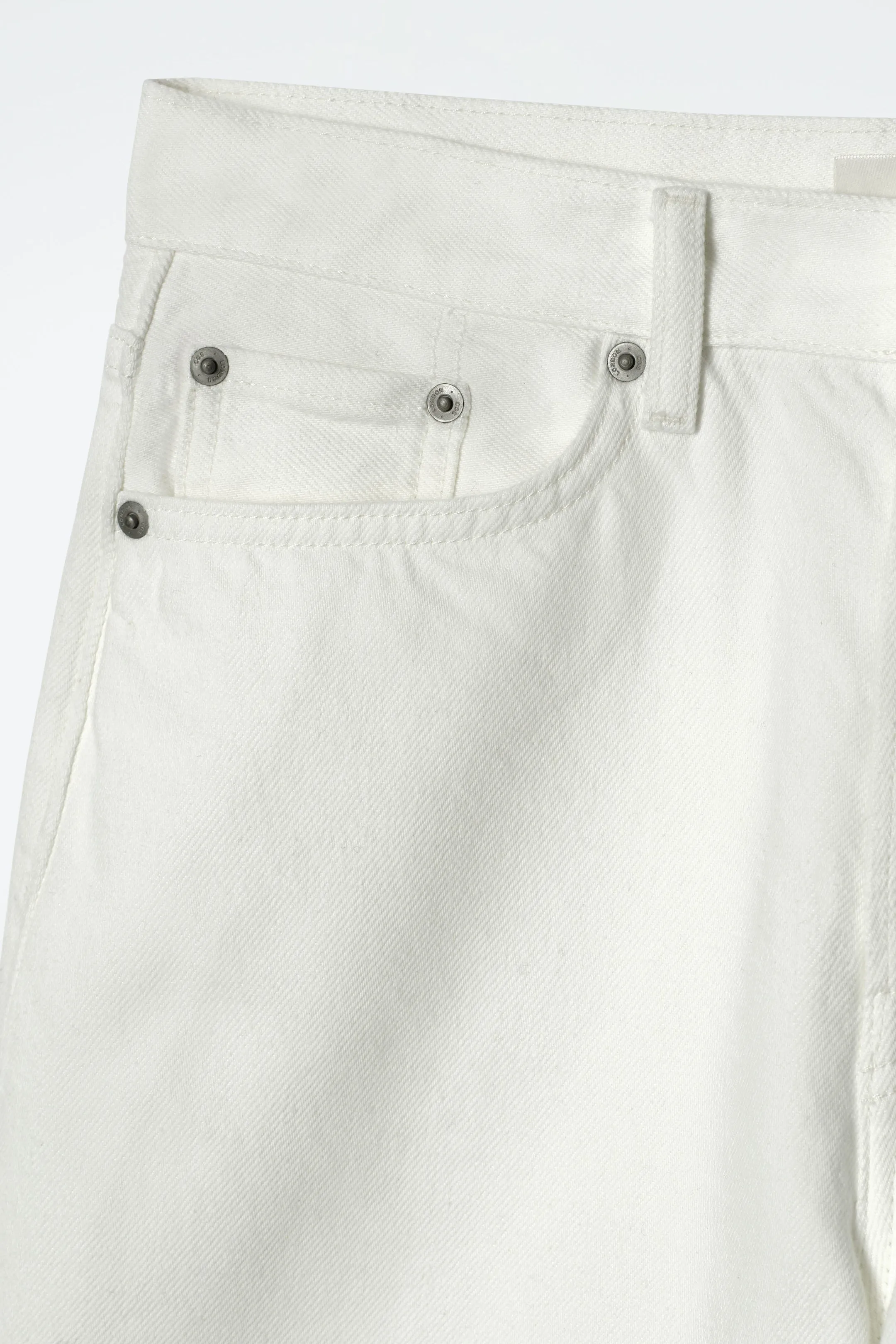 Longline denim shorts