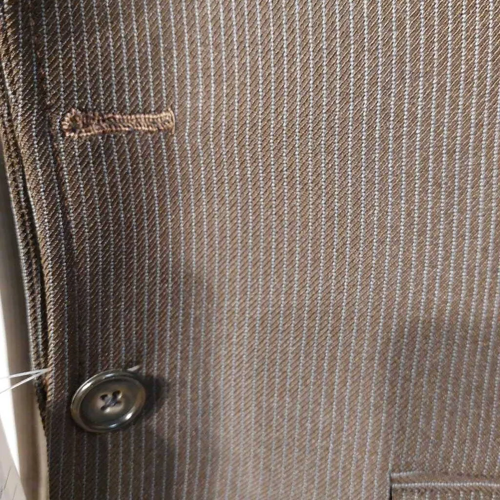 Lord Geoffrey Brown Striped Mens Suit