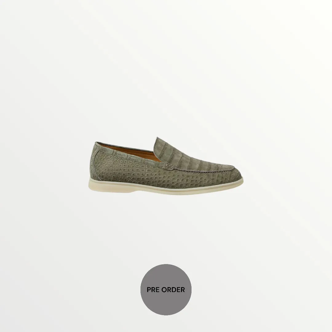loro piana summer walk army gray alligator leather (men’s)