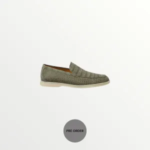 loro piana summer walk army gray alligator leather (men’s)