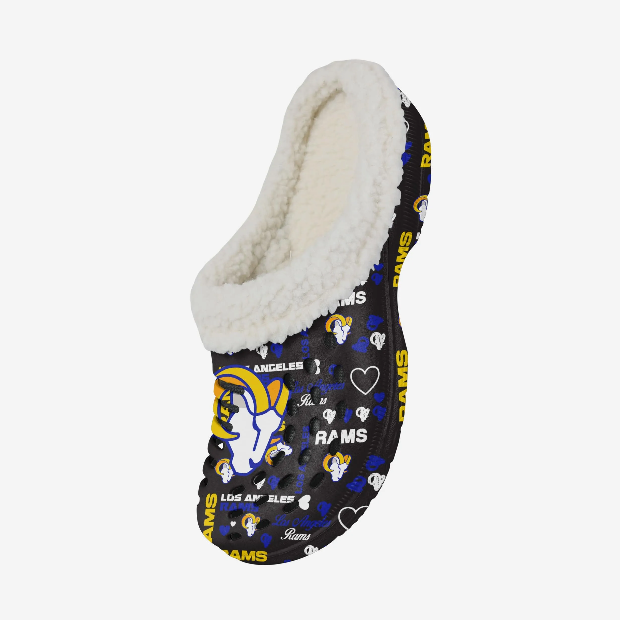 Los Angeles Rams Womens Sherpa Lined Logo Love Clog