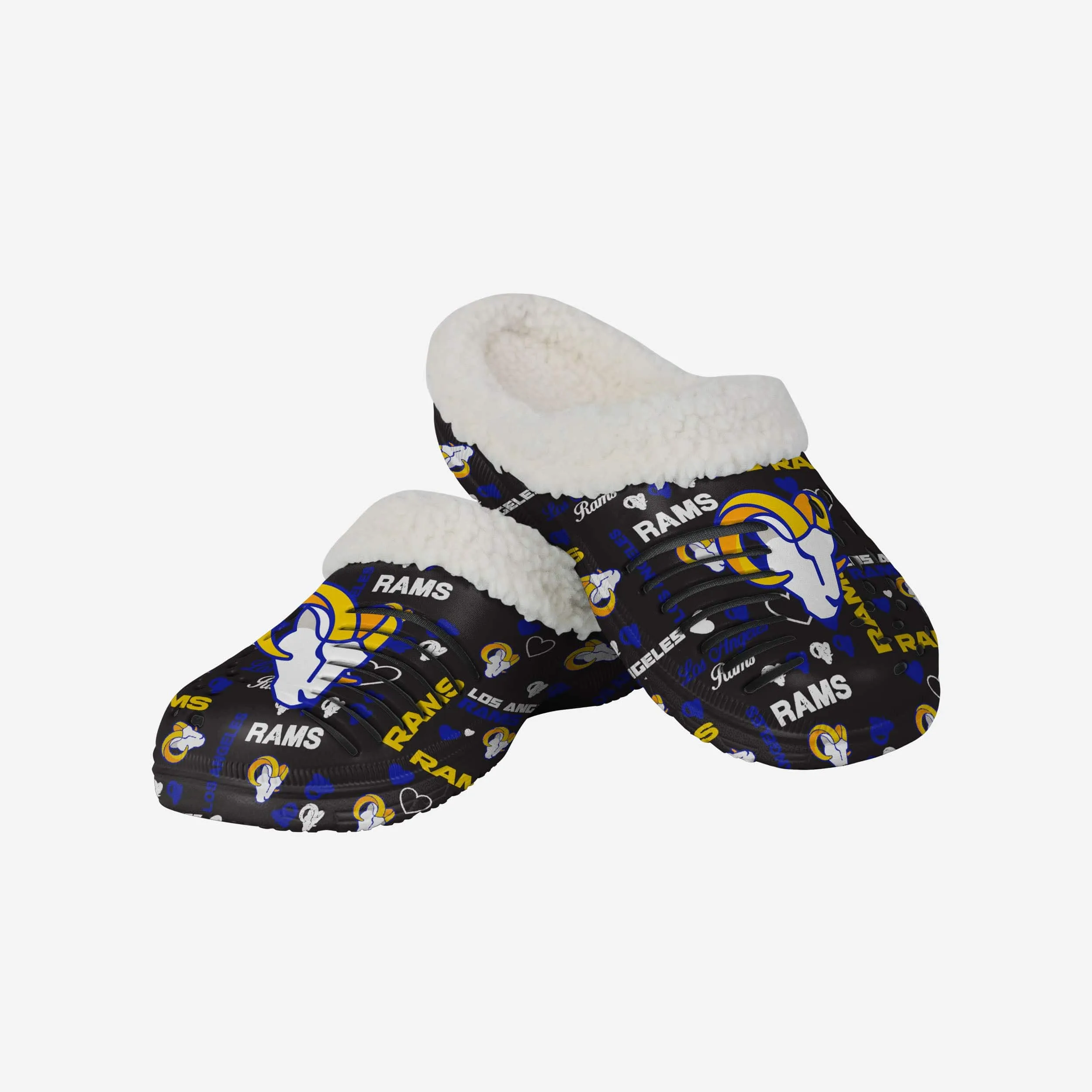 Los Angeles Rams Womens Sherpa Lined Logo Love Clog