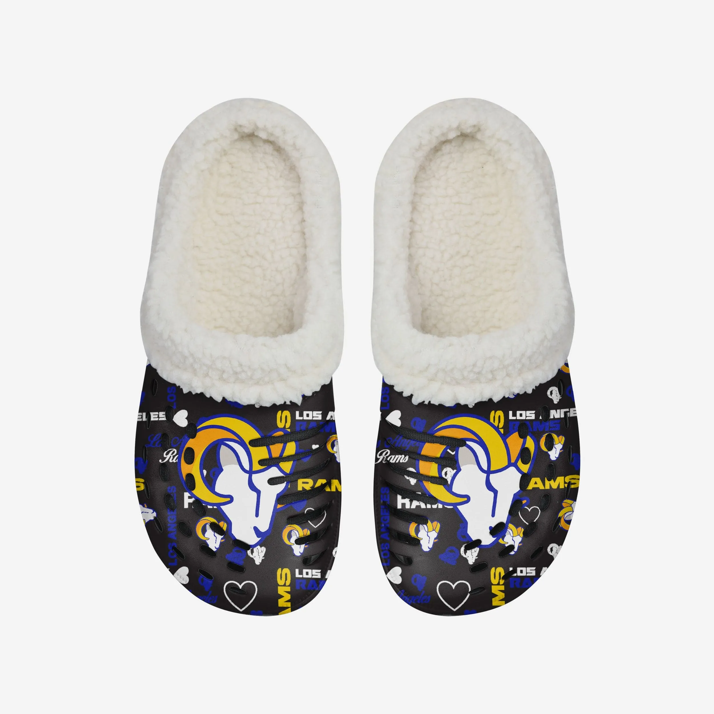 Los Angeles Rams Womens Sherpa Lined Logo Love Clog