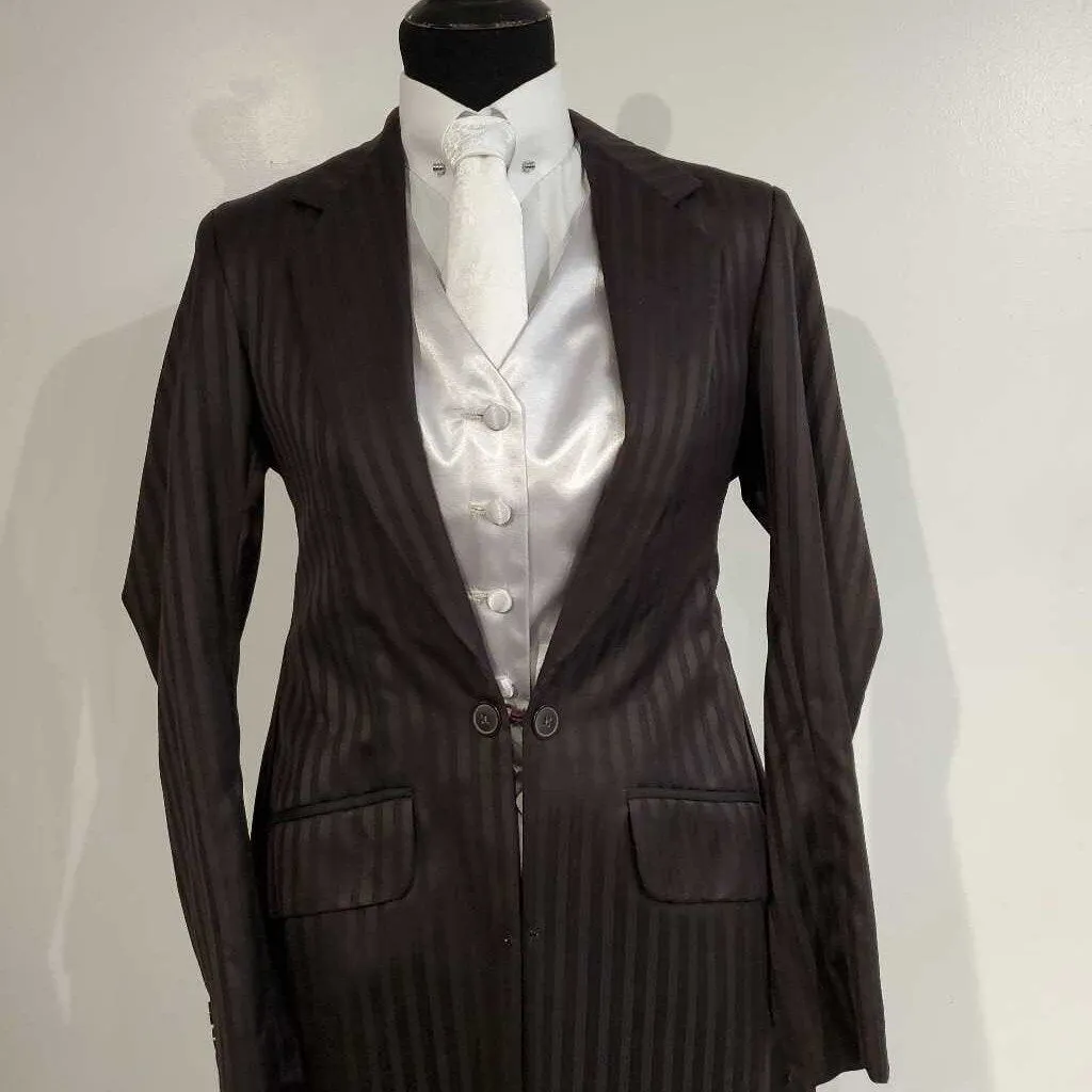 MDA Custom Dark Brown Suit with Red Stripes