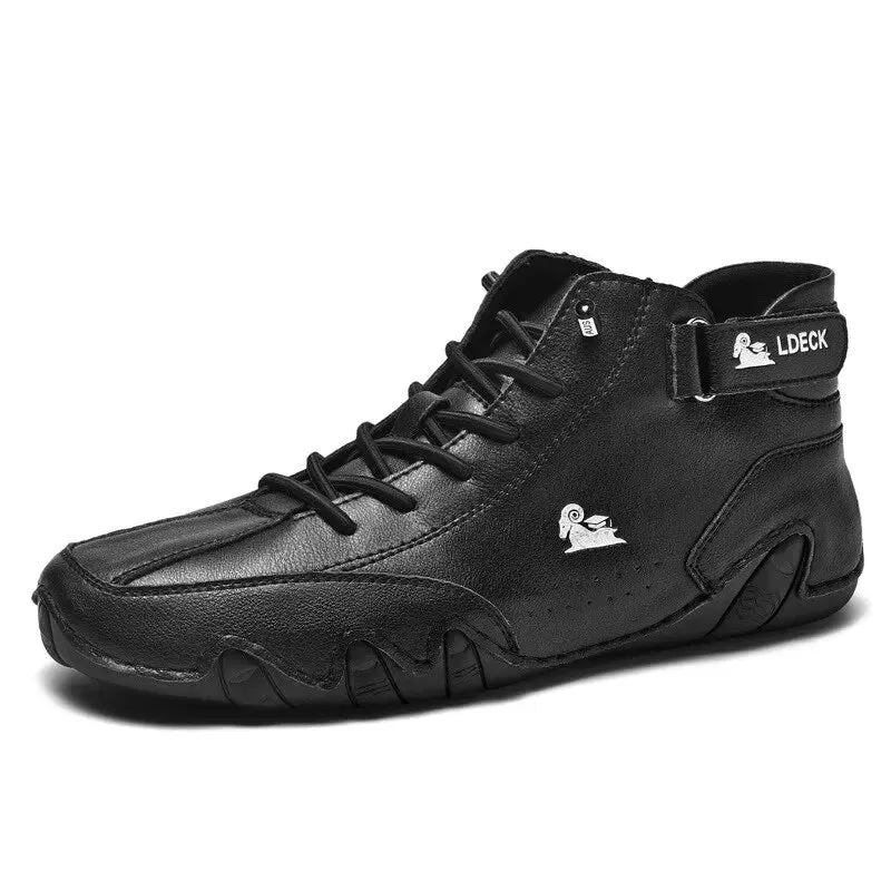 Men Boots Casual Motorcycle Winter Shoes Waterproof High Top Sneakers Luxury Footwear