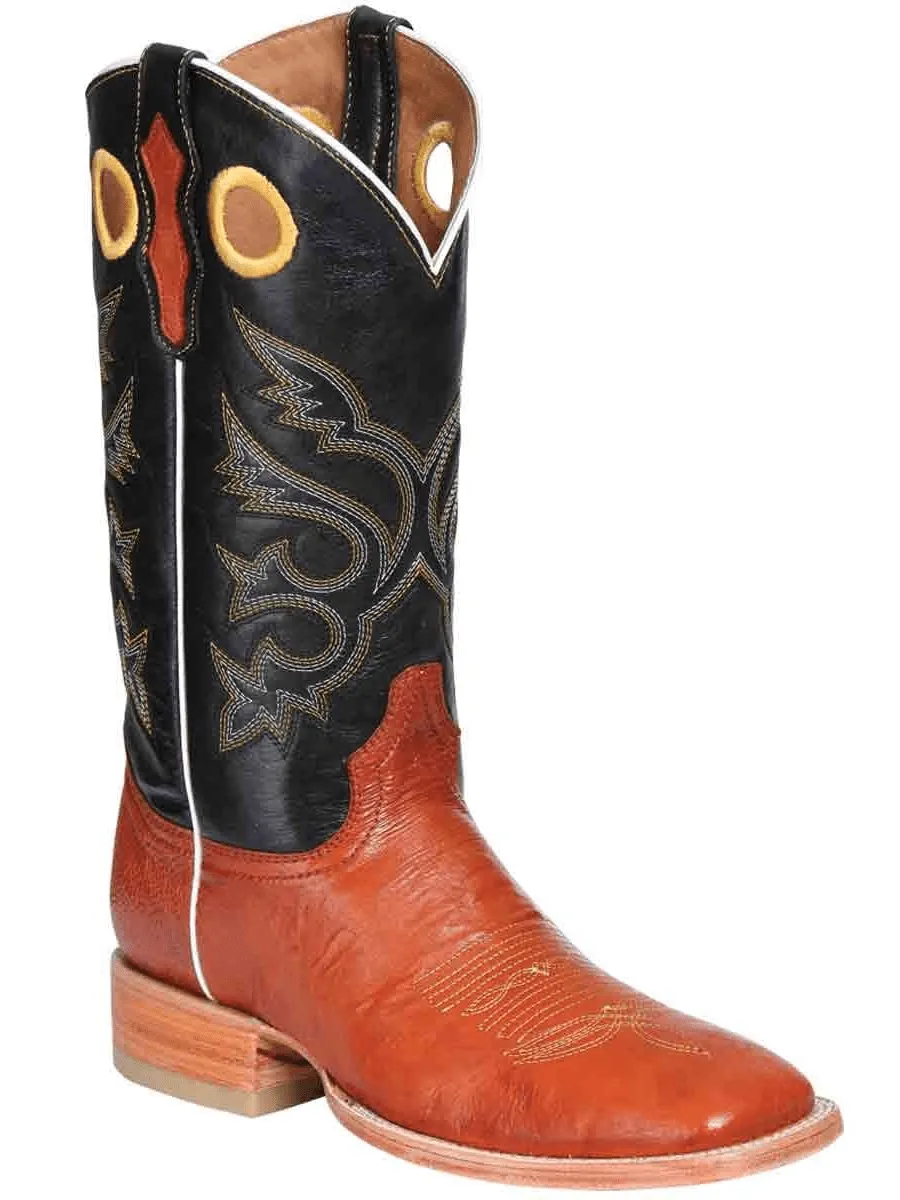 Men's Exotic Rodeo Boots 'El General' - Ostrich Belly Cognac 32564