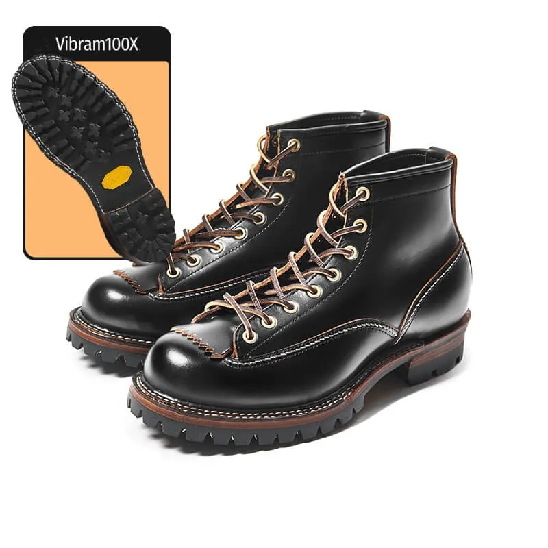 Men's Lace-to-Toe Work Boots, Pull-Up Leather