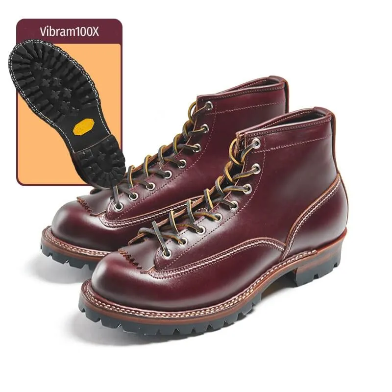 Men's Lace-to-Toe Work Boots, Pull-Up Leather
