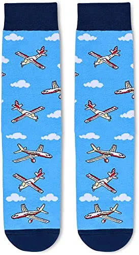 Men's Novelty Funny Airplane Socks Gifts for Airplane Lovers, Airplane Socks for Men, Airplane Gift, Gifts for Men, Gift for Dad, Men's Gift, Novelty Socks, Airplane Gifts for him