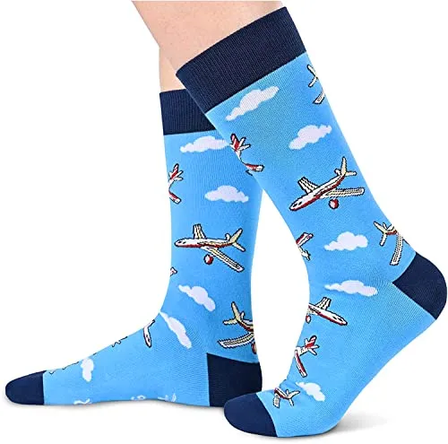 Men's Novelty Funny Airplane Socks Gifts for Airplane Lovers, Airplane Socks for Men, Airplane Gift, Gifts for Men, Gift for Dad, Men's Gift, Novelty Socks, Airplane Gifts for him
