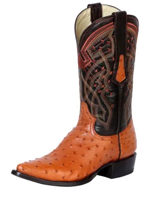 Men's Original Exotic Ostrich Cowboy Boots 'Centenario' Cognac 124467