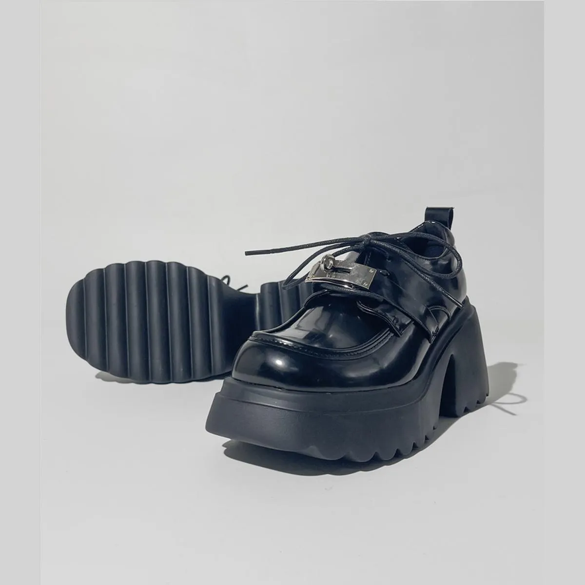 Metal Accent Chunky Platform Loafers