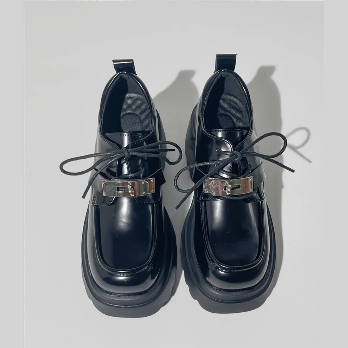 Metal Accent Chunky Platform Loafers
