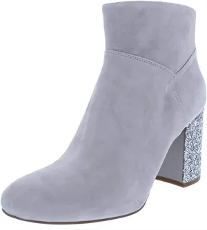 Michael Michael Kors Womens Cher Suede Glitter Ankle Boots Gray 9 Medium (B,M)