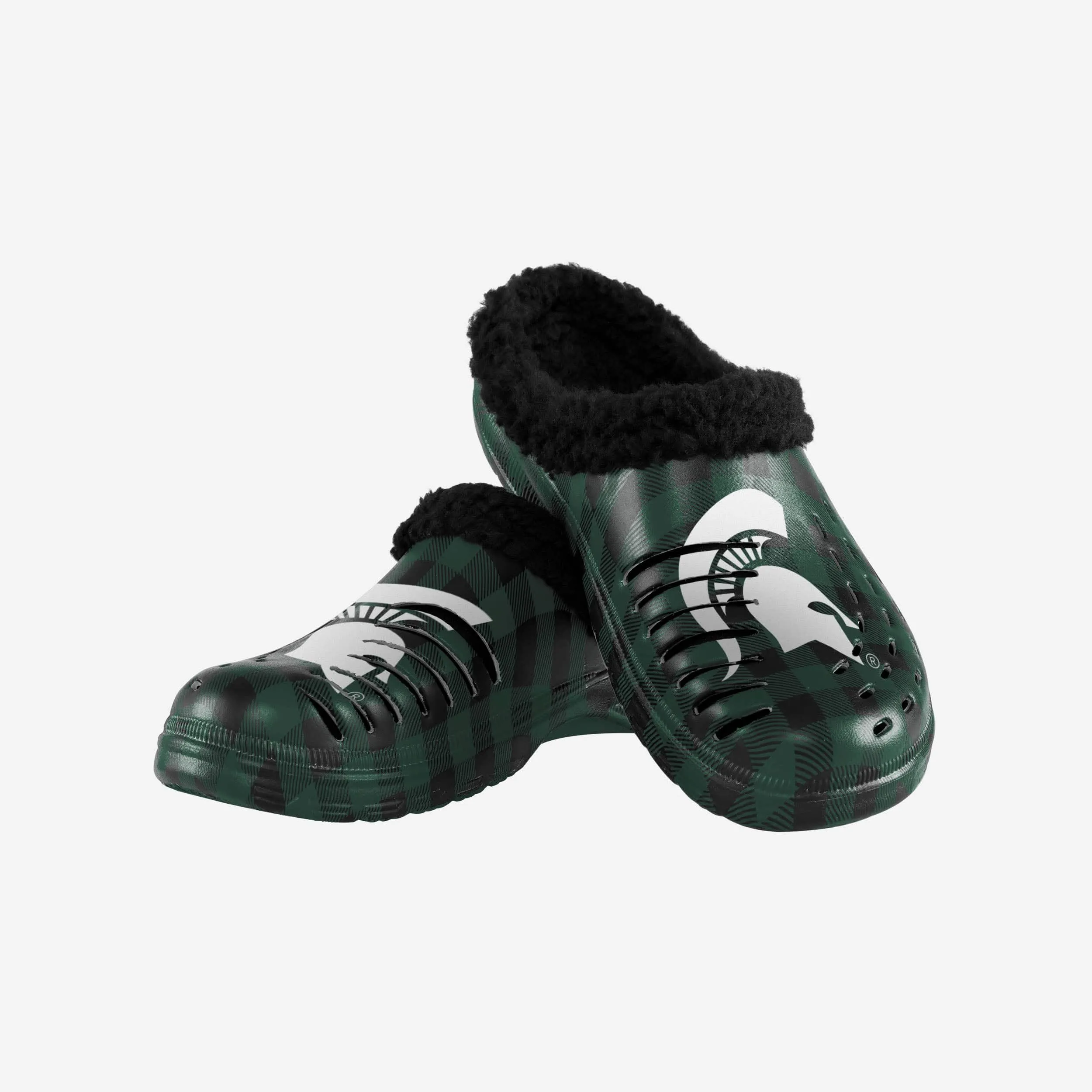 Michigan State Spartans Sherpa Lined Buffalo Check Clog
