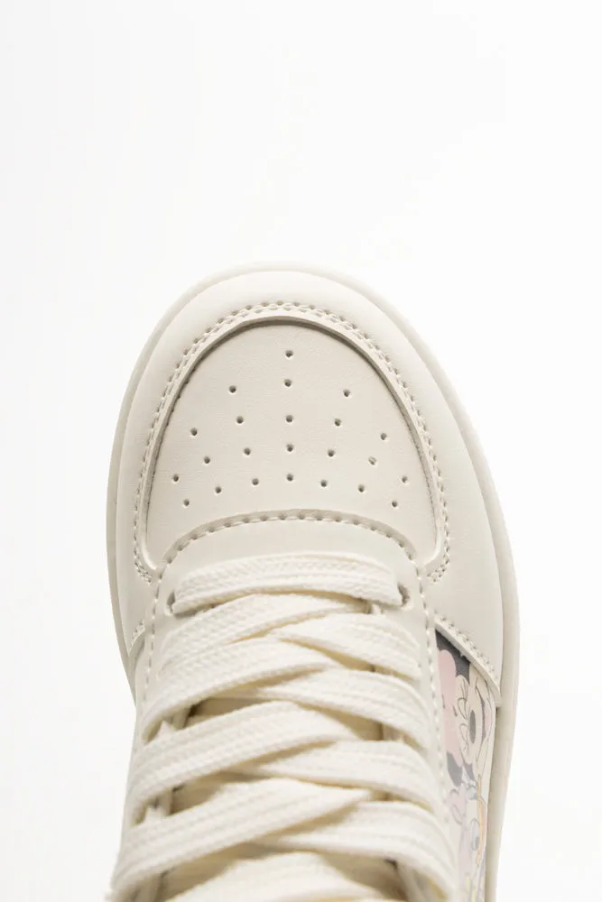 Mickey Mouse Club  High Top Sneakers Cream