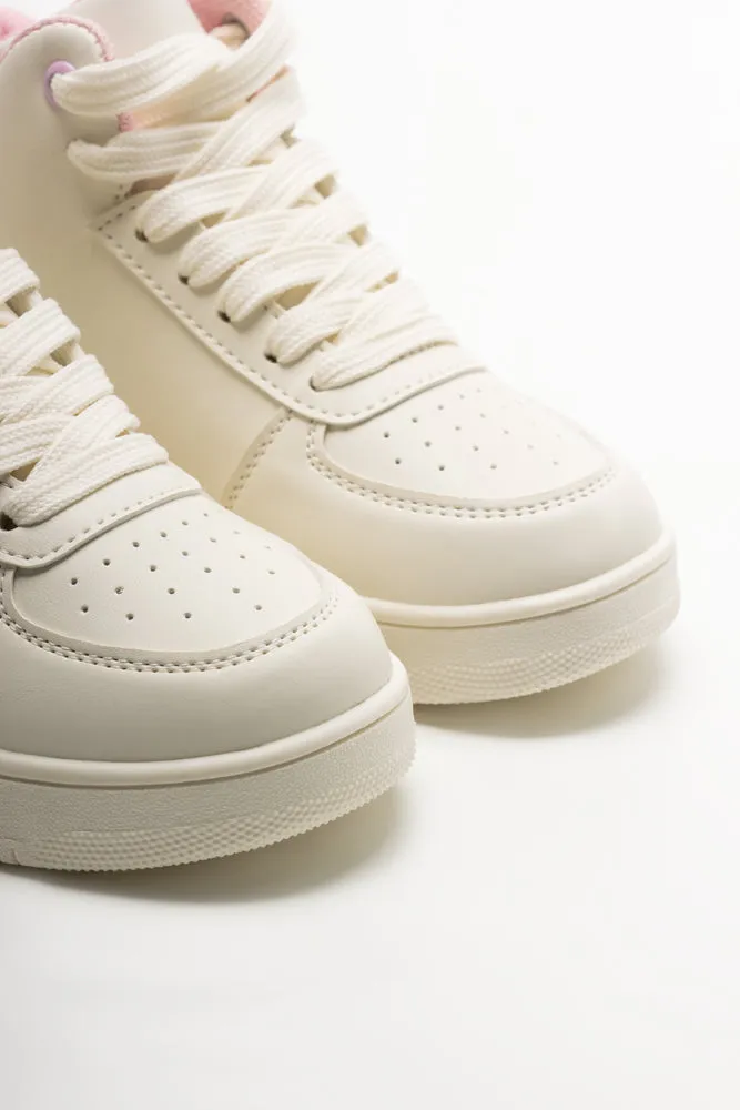 Mickey Mouse Club  High Top Sneakers Cream