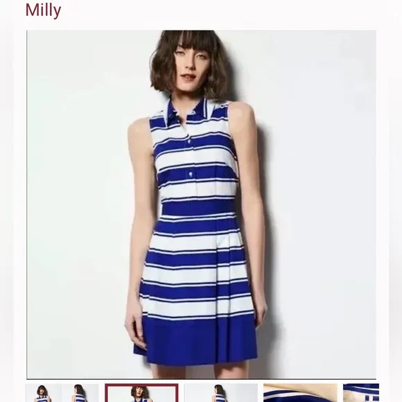 MILLY blue white stripe dress