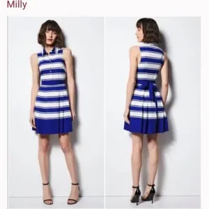 MILLY blue white stripe dress