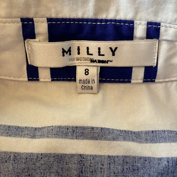 MILLY blue white stripe dress