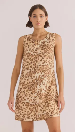 MinkPink Arden Shift Mini Dress In Leopard
