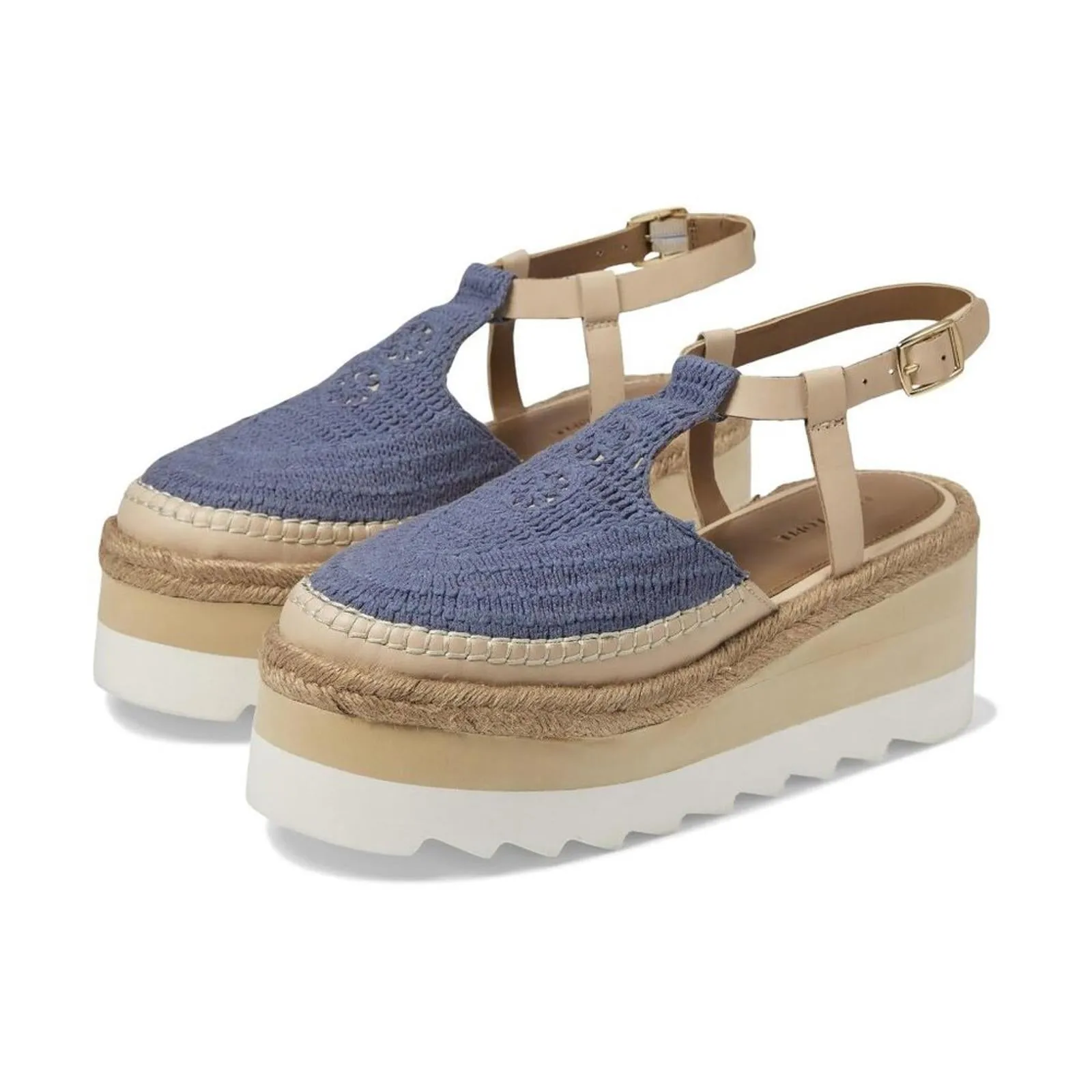 Morning In Mykonos Seascape Blue Espadrille Sandals