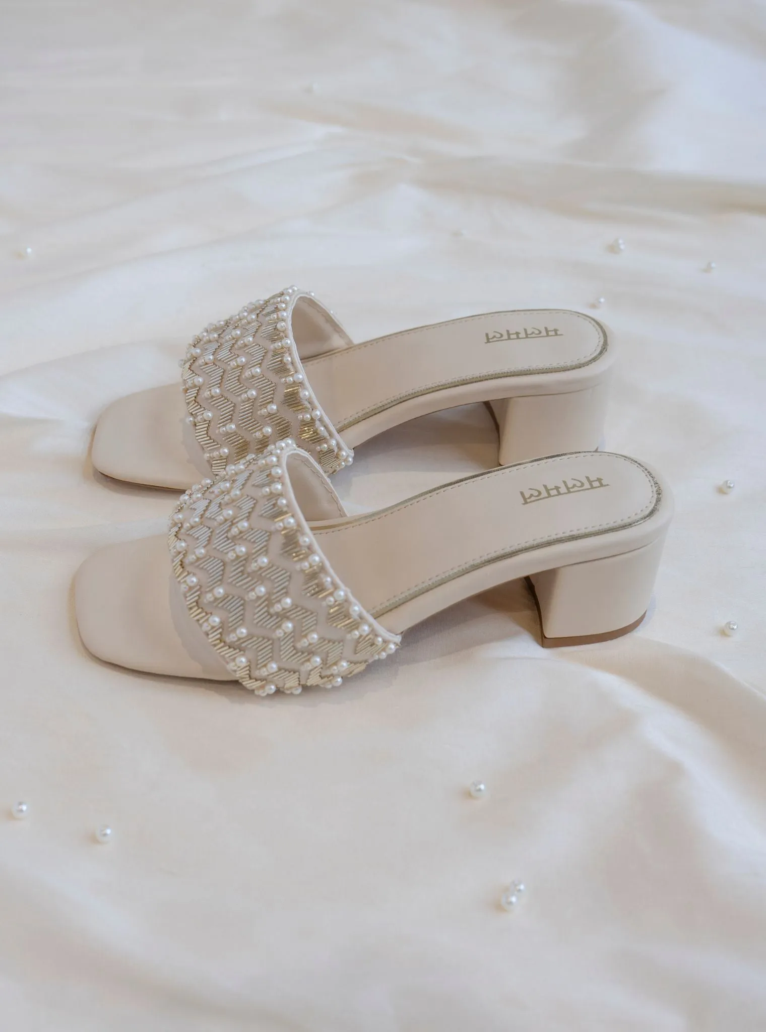 Mulmul Lata Light Gold Vegan Heel