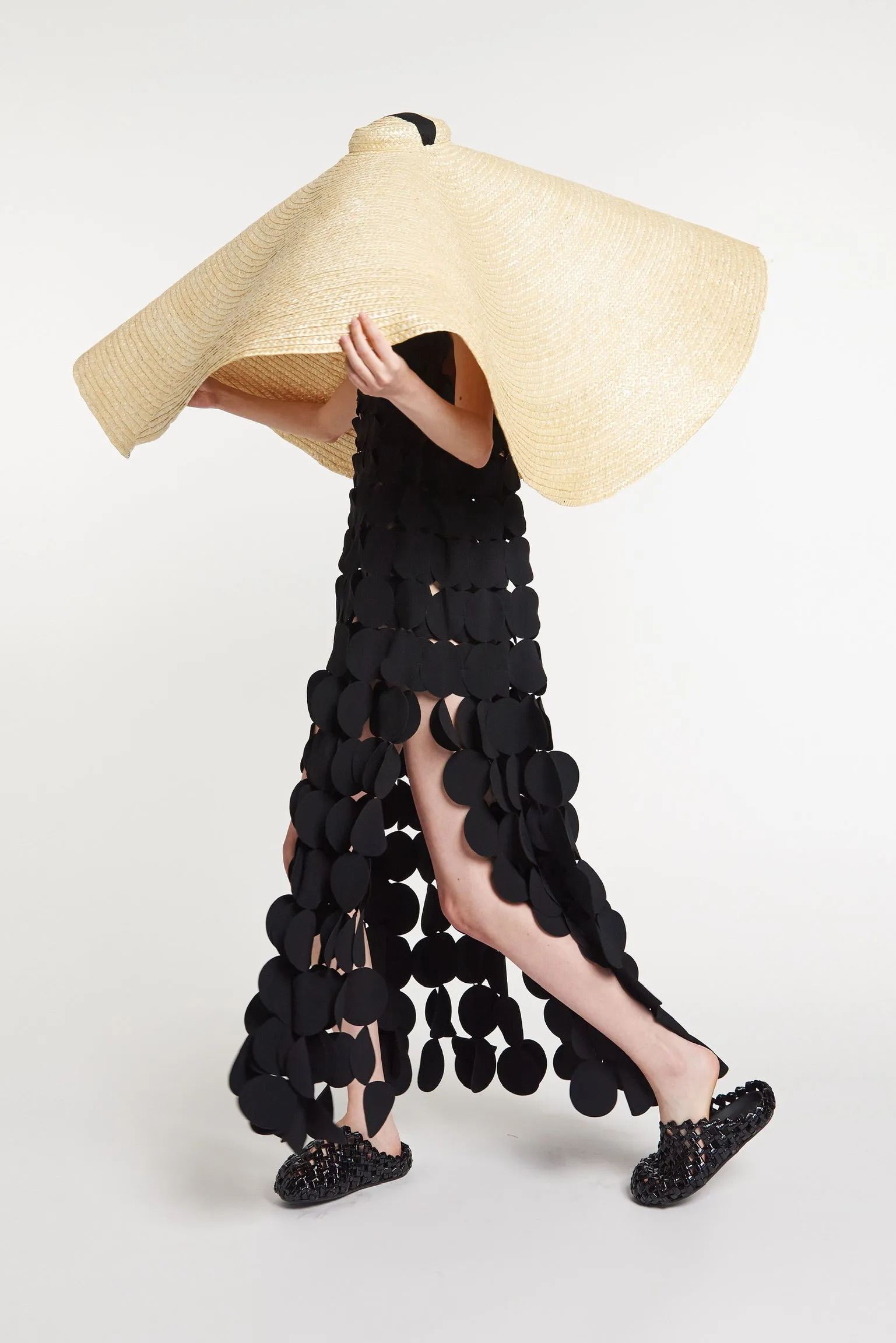 Multi Circle Layered Dress With Lace Insert Black