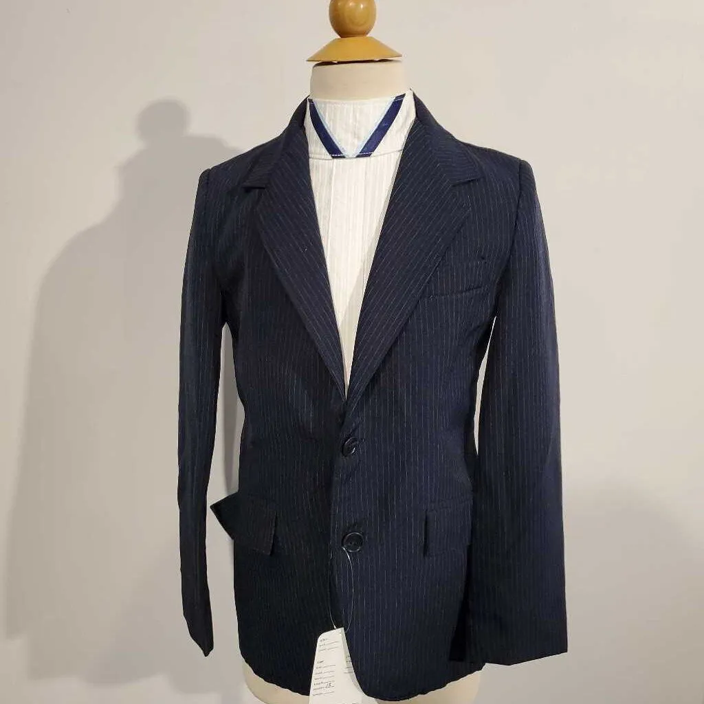 Navy Pinstripe Hunt Coat Kids 10