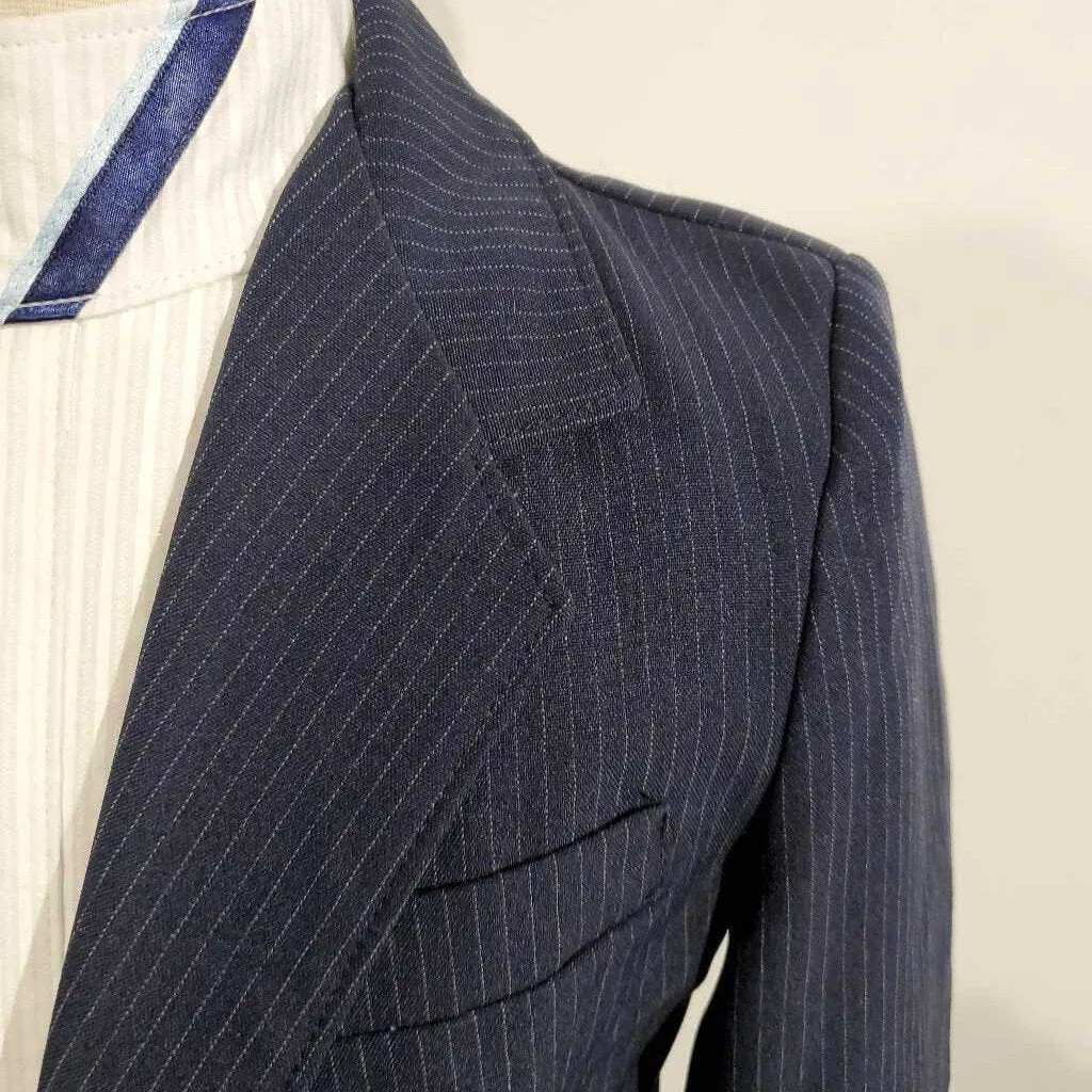 Navy Pinstripe Hunt Coat Kids 10