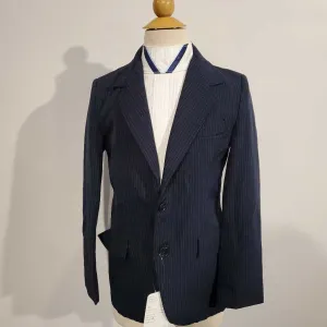 Navy Pinstripe Hunt Coat Kids 10