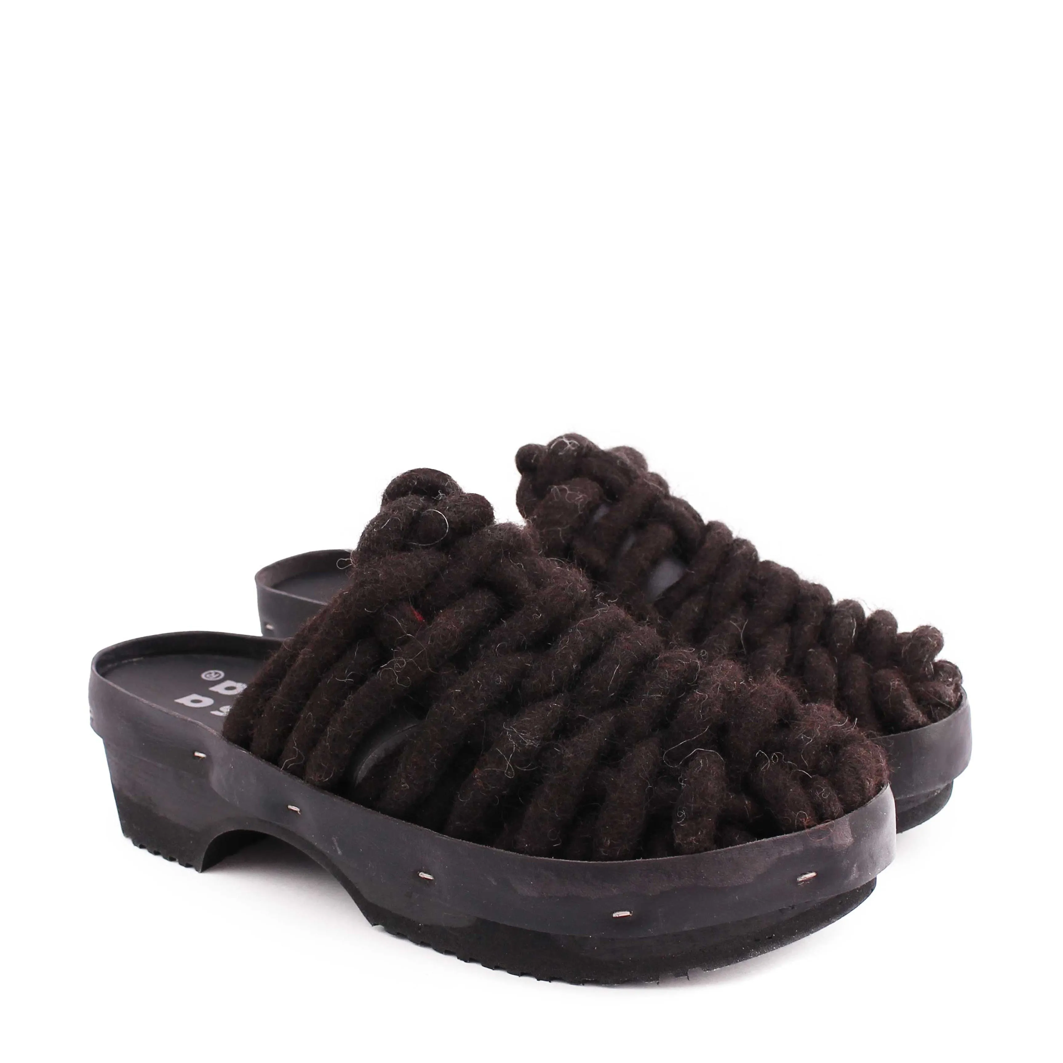 NET PANTO WOOL CLOG   All Black
