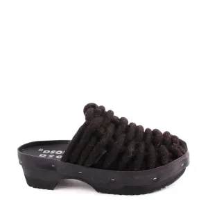 NET PANTO WOOL CLOG   All Black