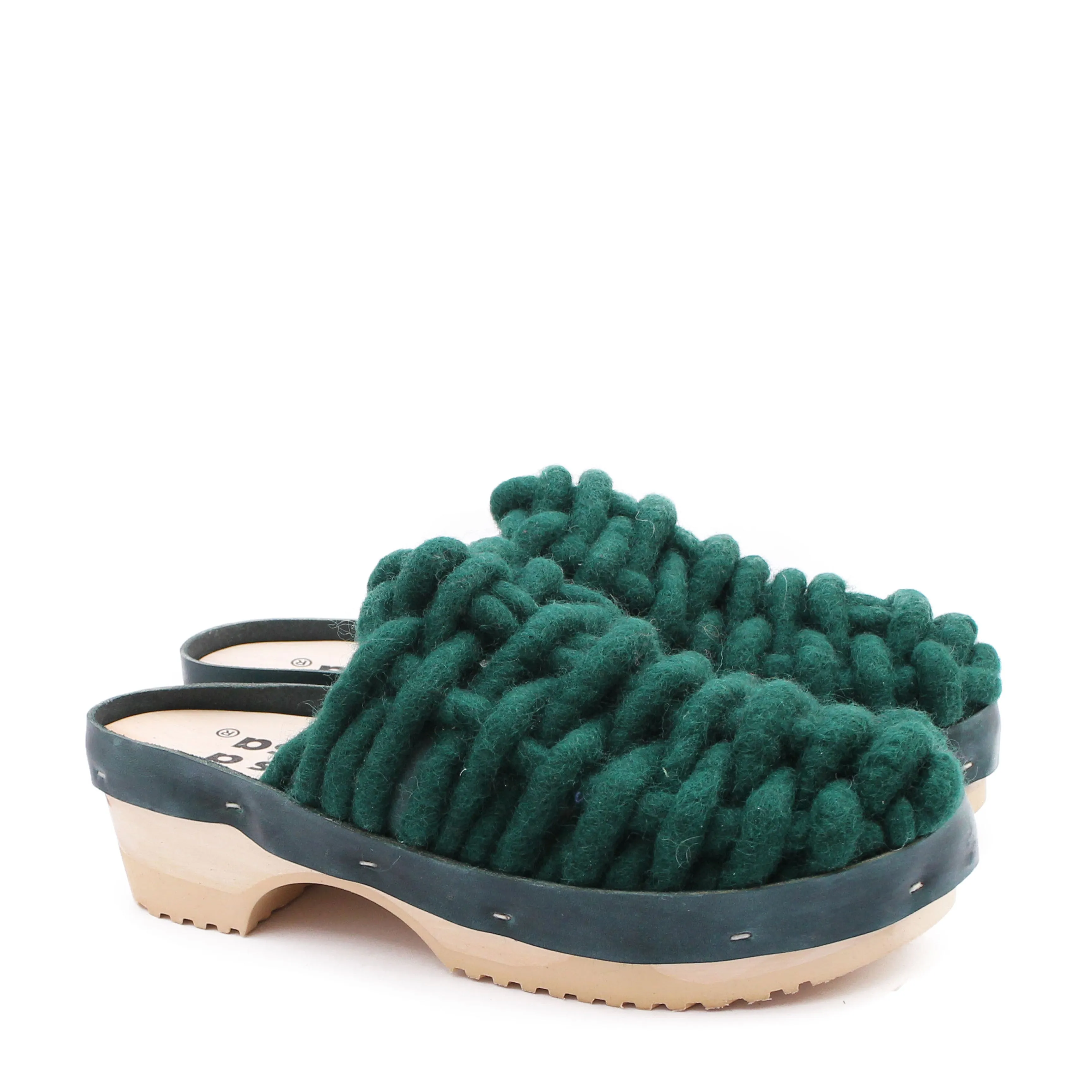 NET PANTO WOOL CLOG   Emerald