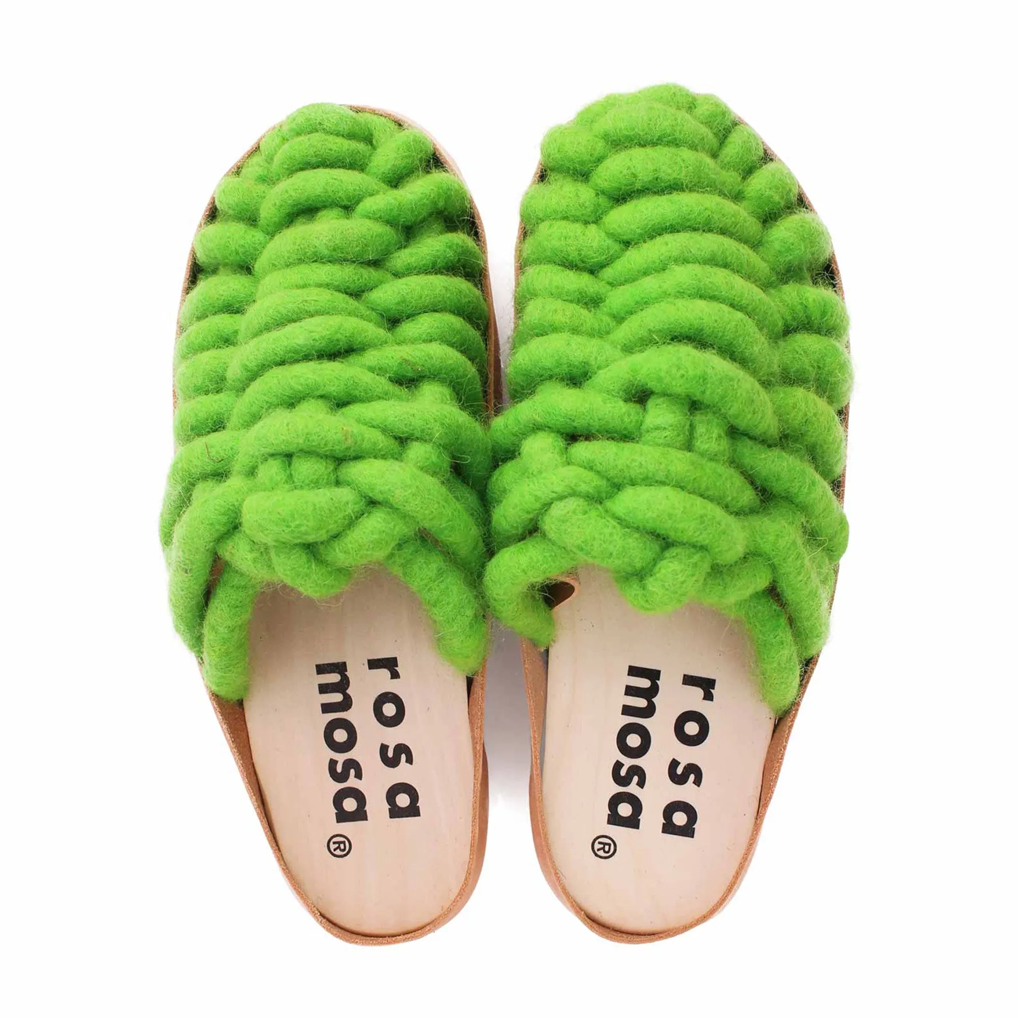 NET PANTO WOOL CLOG   Lime Green