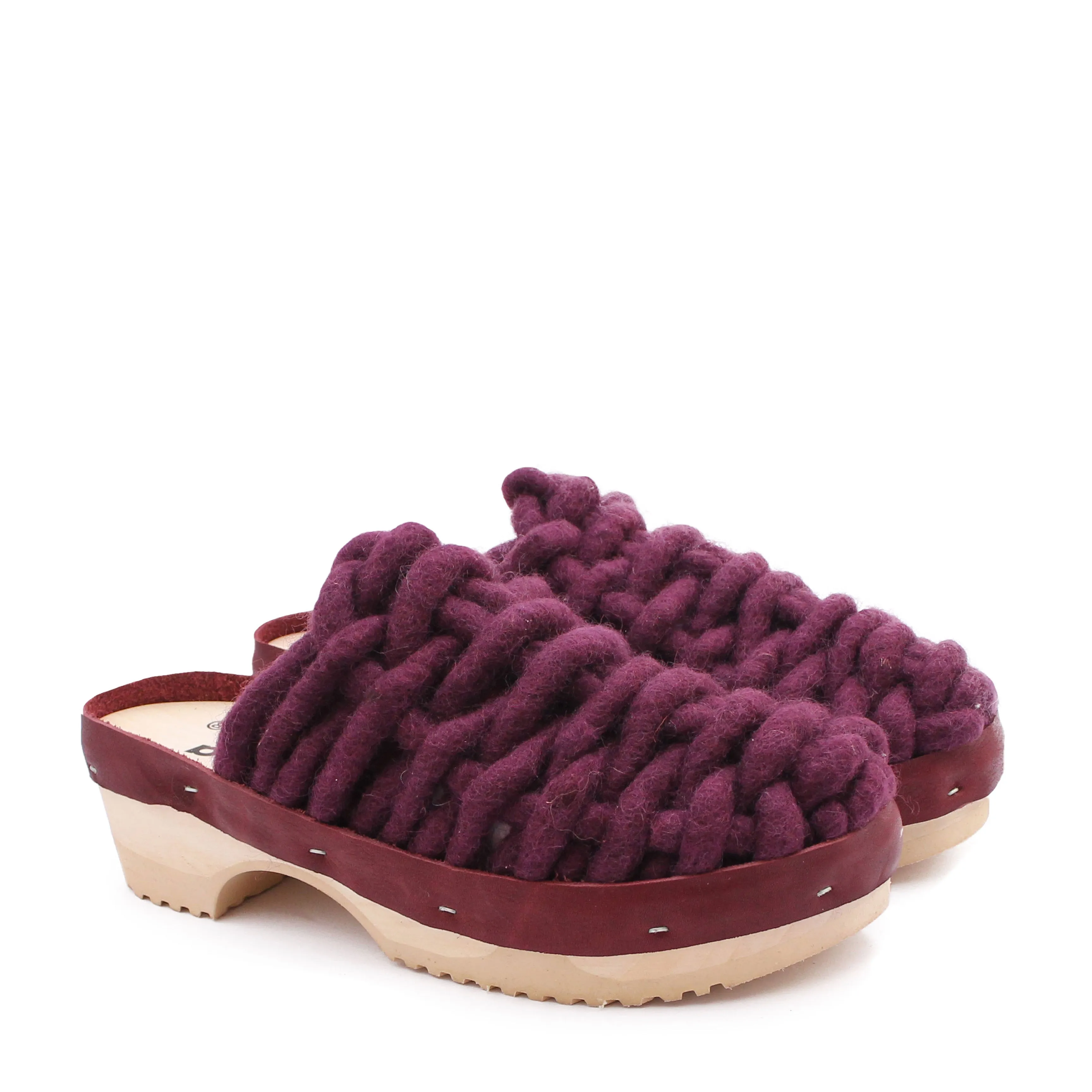 NET PANTO WOOL CLOG   Mauve