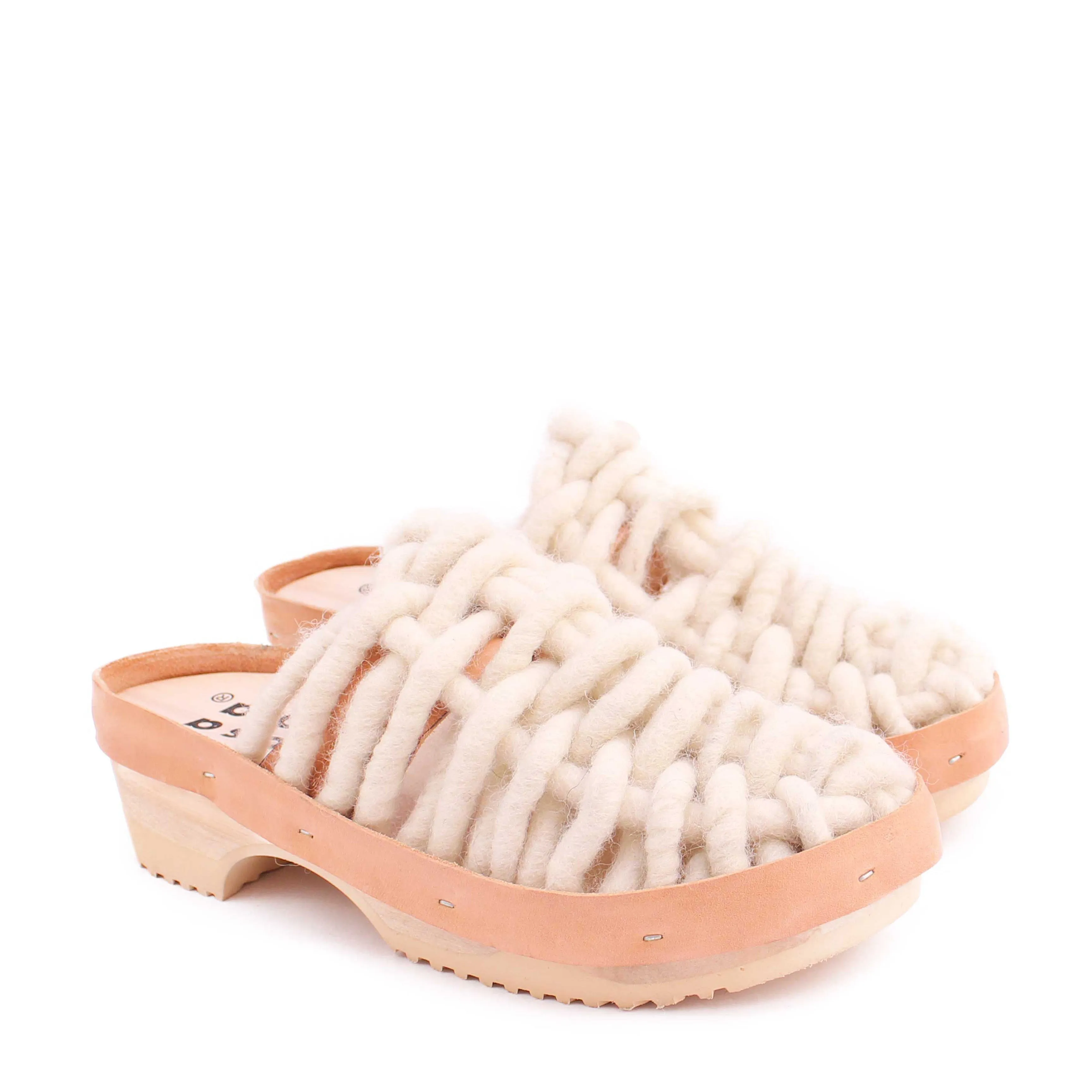 NET PANTO WOOL CLOG   Natural