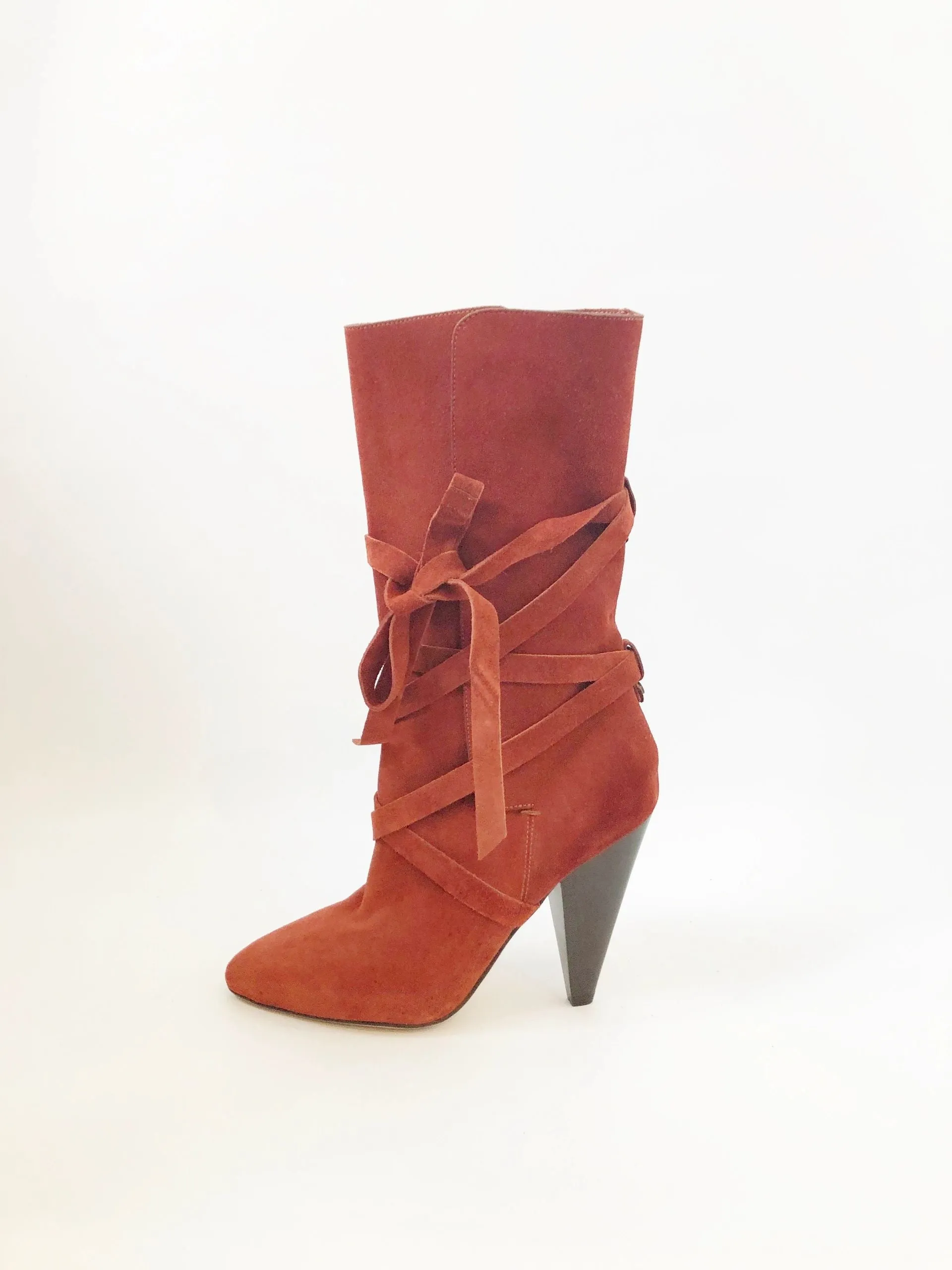 NEW Veronica Beard Suede Boots Size 38 It (8 Us)