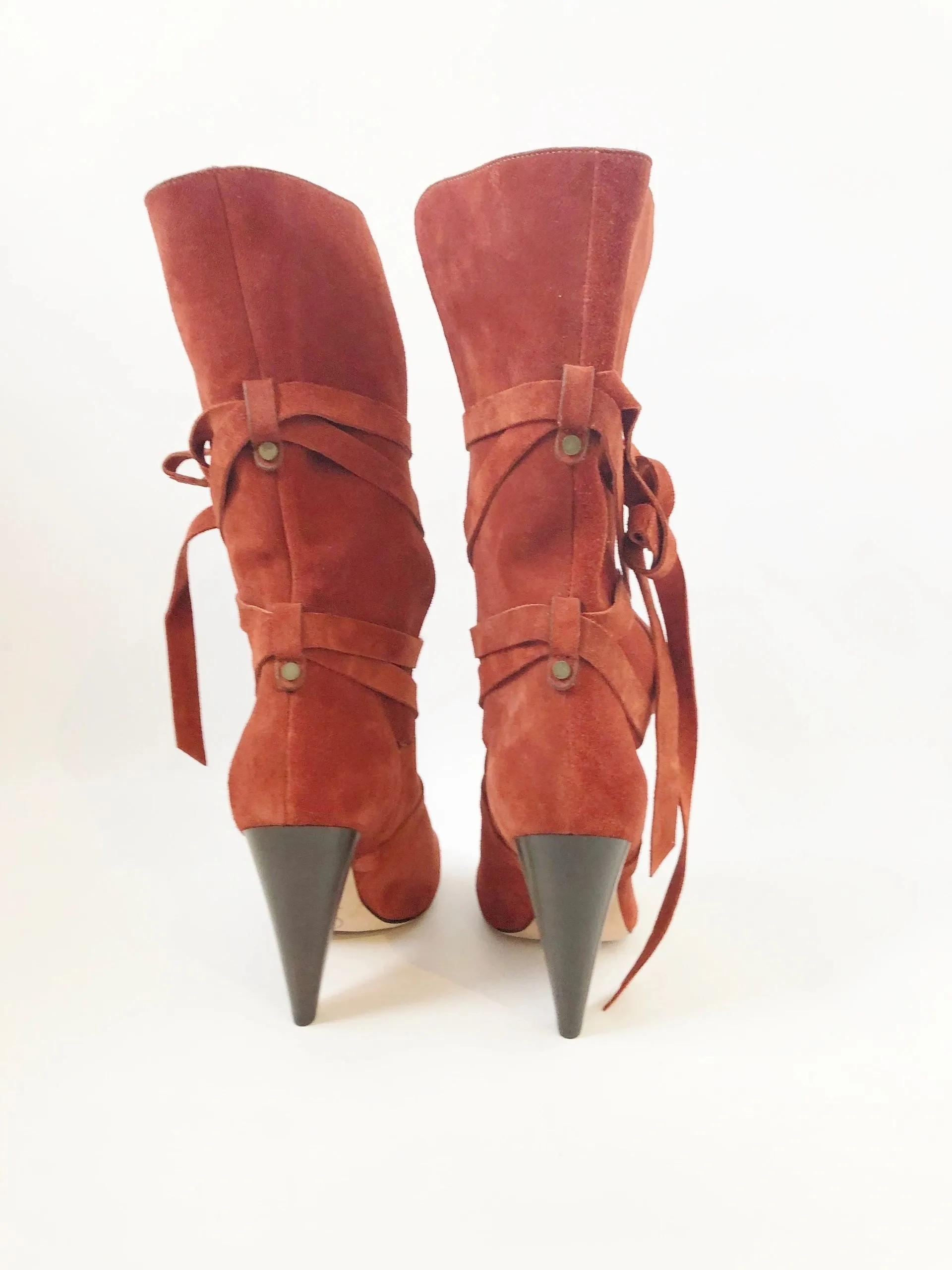NEW Veronica Beard Suede Boots Size 38 It (8 Us)