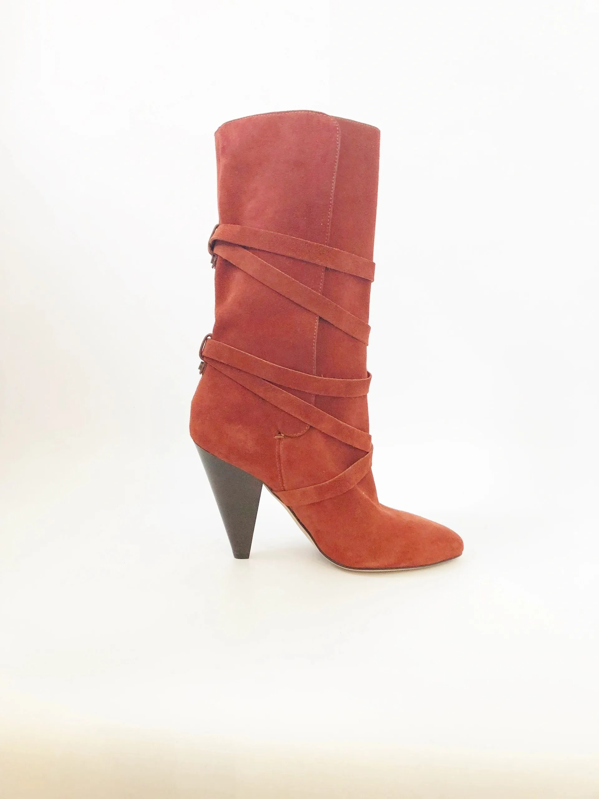 NEW Veronica Beard Suede Boots Size 38 It (8 Us)
