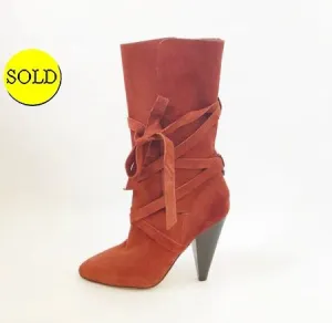 NEW Veronica Beard Suede Boots Size 38 It (8 Us)